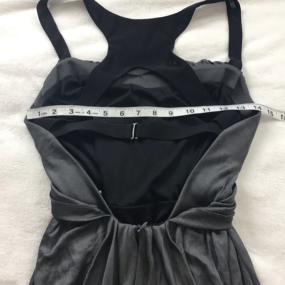 Rag & Bone Verona Crisscross Drape Mini Dress Size 8 Black Racerback Leather - Picture 7 of 14